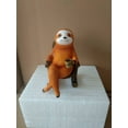 thumbnail image 6 of 1Pc Sloth Statue Small Resin Figurine, Cute Wild Animal Sculpture, Garden Outdoor Home Office Desktop Shelf Car Decor Creative Craft Ornament Gift (Orange), 6 of 7