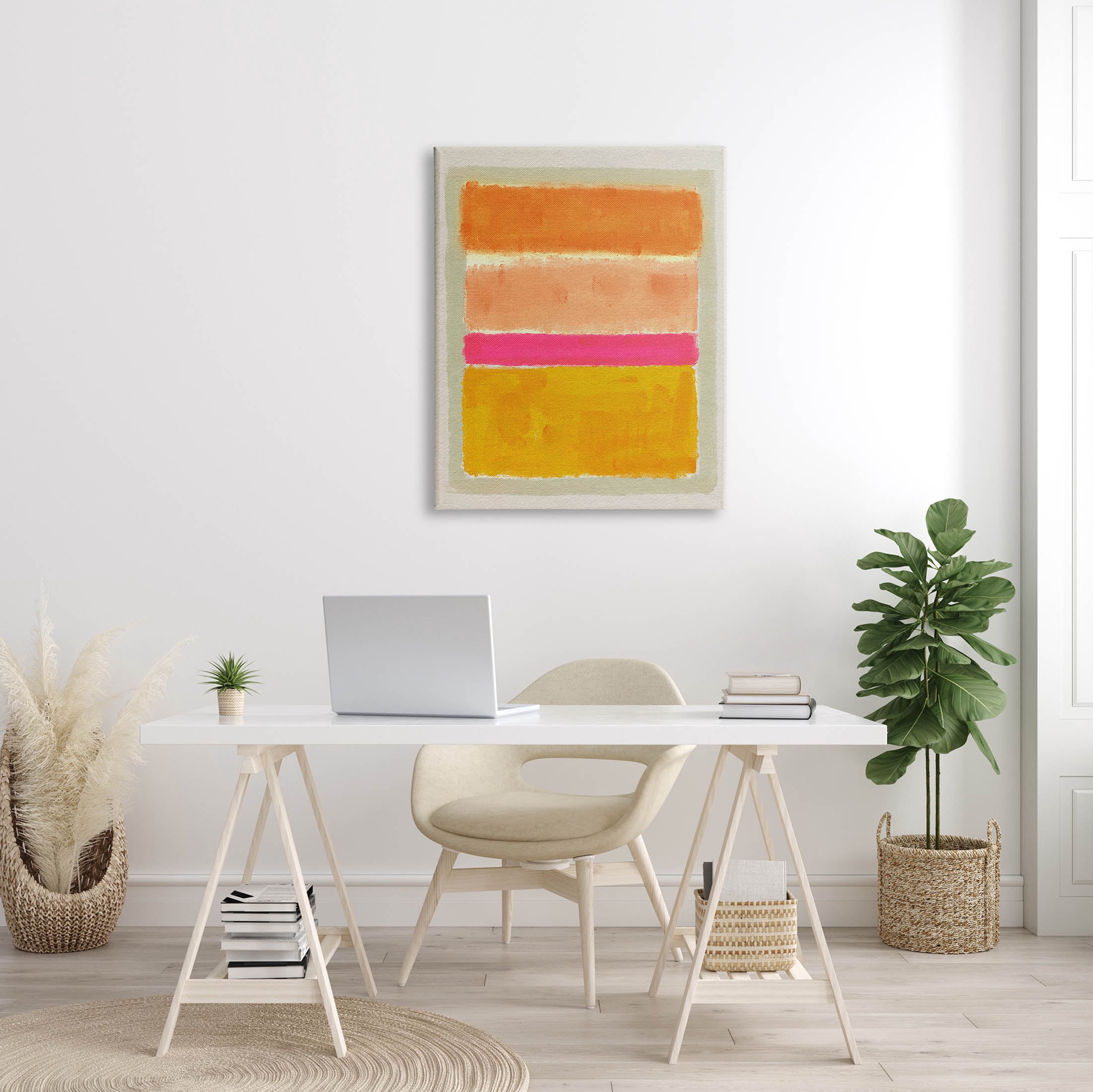 Stupell Industries Abstract Blocked Square Forms Painting Gallery Wrapped Canvas Print Wall Art, Design by Victoria Barnes