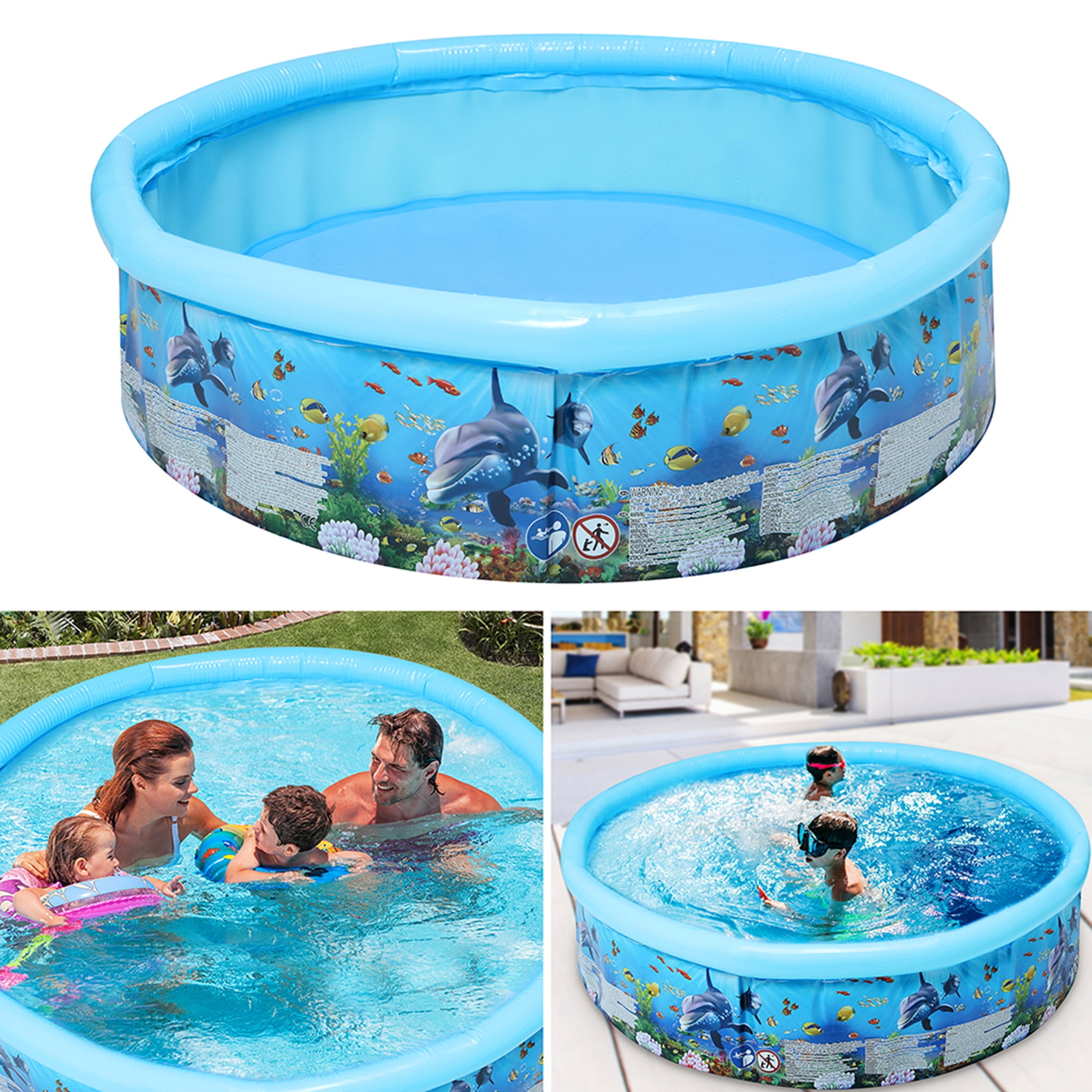 Kiddie Pool 5ft x 12in Water Pool in Summer Whole Family Pool: Children’s Pool Inflatable Outdoor//Indoor Pool — Blue Coloured Sw Pit Ball Pool of 150cm x 30cm Kiddie Pool Baby Pool Kid’s Pool Round Inflatable Pool Puppy Pool Babies Pool Pets Pool