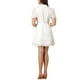 thumbnail image 3 of Vestido A-Line con Cuello Peter Pan y Puños con Volantes para Mujeres INSPIRE CHIC S Blanco, 3 of 8