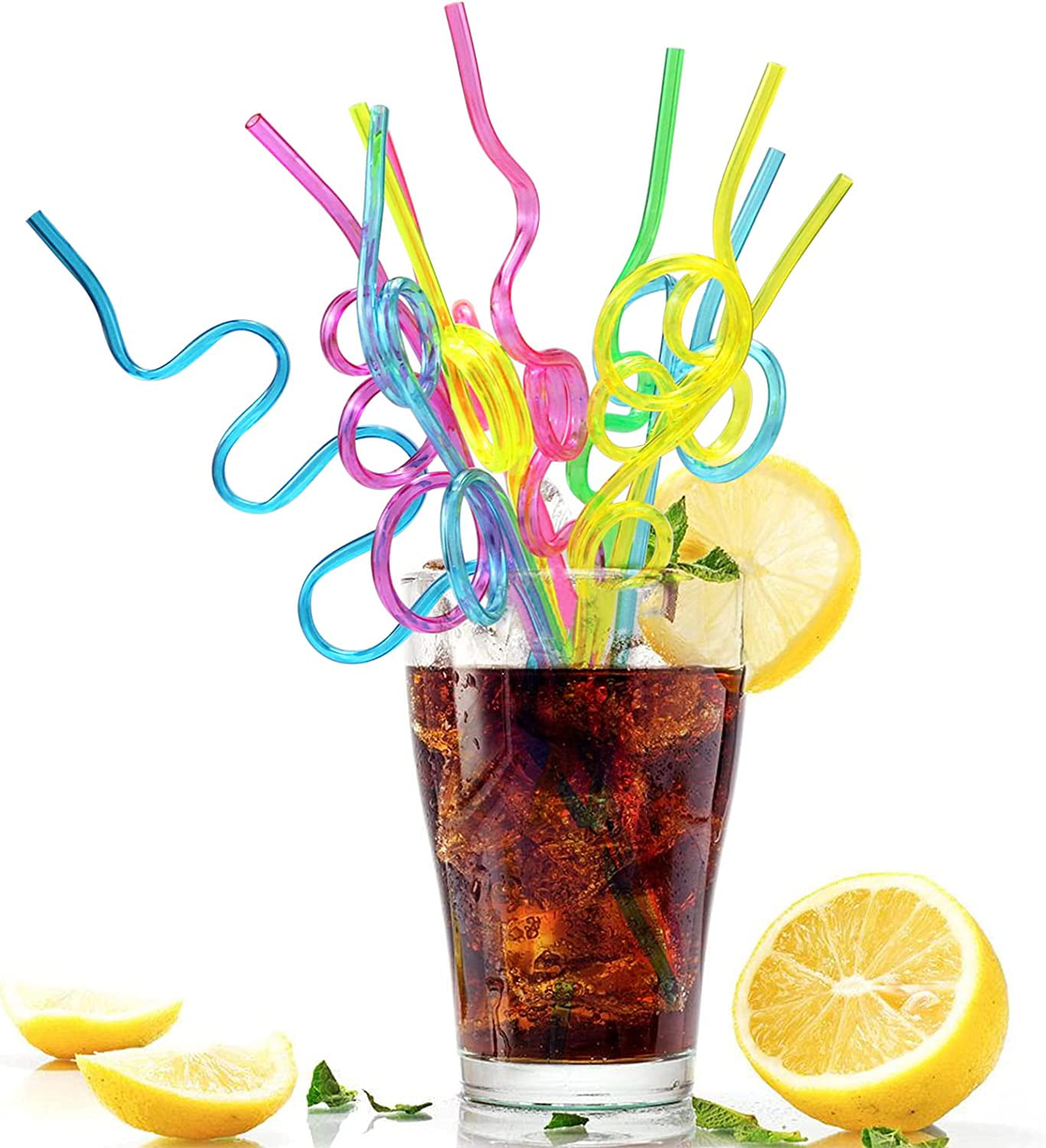 10pcs Reusable Drinking Straws Novelty Dinosaur Party Straws Curly Hard  Plastic Straws Kids Birthday Party Decorations