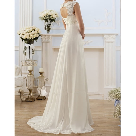 UPGRATOR Bride Dress White Lace Skin Friendly Material Perfect for Wedding Evening Party
