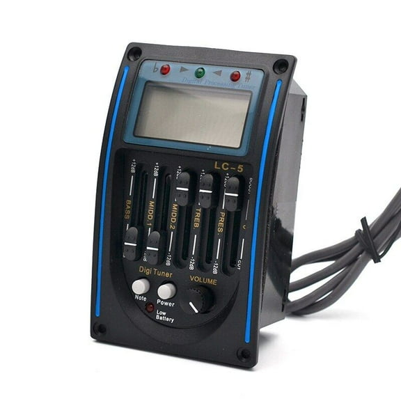 6pcs 5 Bands LC-5 Guitar Pickup for Acoustic Guitarra Preamp EQ Equalizer with Digital Tuner Instrument Guitar Parts