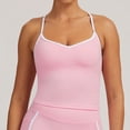 thumbnail image 6 of PISONIC Women Two Pieces Workout Set Tank Top Color Block High Waist Leggings Gym Work Outfits with Pockets, 6 of 7