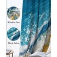 thumbnail image 6 of Blue Summer Beach Blackout Curtains for Bedroom, Thermal Insulated Window Treatment, Coastal Sea Turtle Nautical Ocean Grommet Top Blackout Draperies and Drapes for Basement 27.5"x39" 2 Panels, 6 of 8
