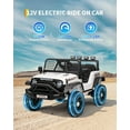 thumbnail image 2 of Royalbelle 12V Electric Ride On Truck with Remote Control Ride On Toy Gift for Boys & Girls Bluetooth Music Player LED Lights for 3-6 Years,White, 2 of 8