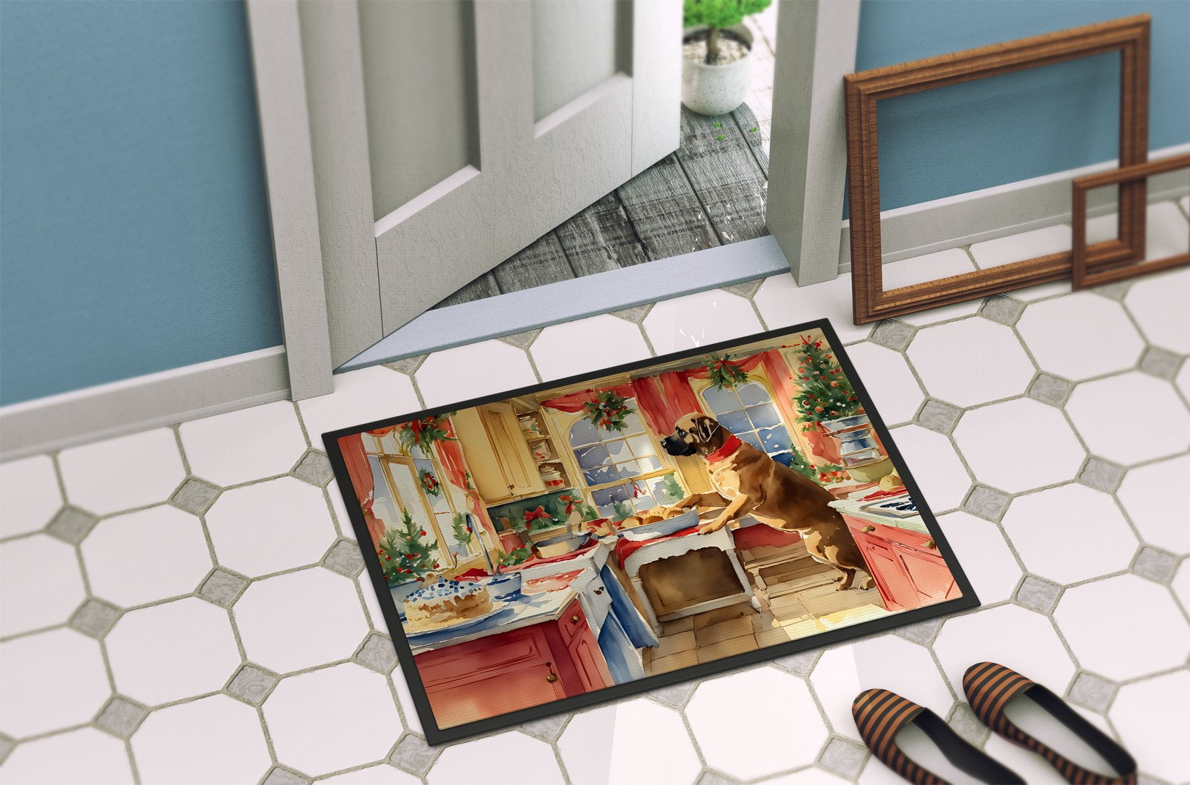Carolines Treasures DAC3851MAT 18 x 27 in.  Mastiff Christmas Cookies Doormat