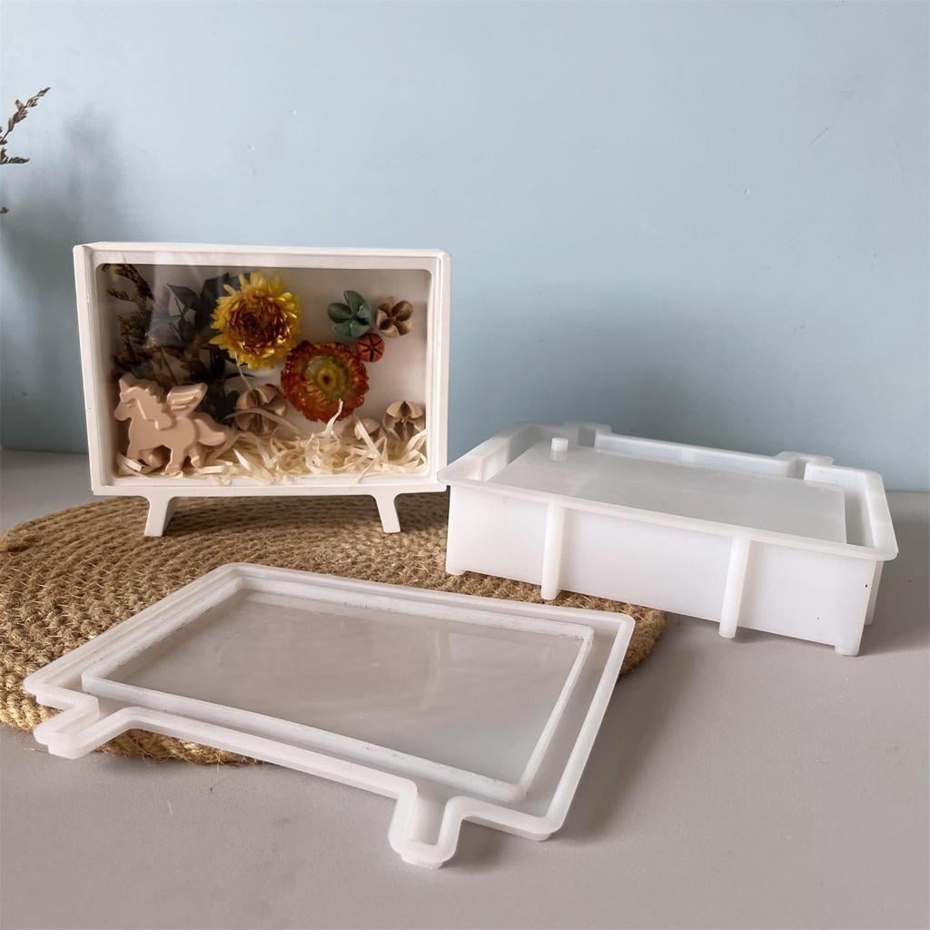 Easy Release Silicone Resin Mold For Decorative Organizers Rectangular Storage Box Mould Creative Art Supplies