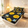 thumbnail image 2 of Erosebridal Cartoon Bug Bee Zipper Queen Comforter Set with Fitted Sheet and 2 Pillowcases,Black Blue,Black Reversible,4pcs, 2 of 8