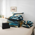 thumbnail image 6 of Castle Fairy Teens Female Women Blue Gold Marble Twin Bedding Sets 7-Piece,Marbling Watercolor Bedding Comforter Set Microfiber,Abstract Gradient Vintage Aesthetic Breathable Sheet Sets, 6 of 8