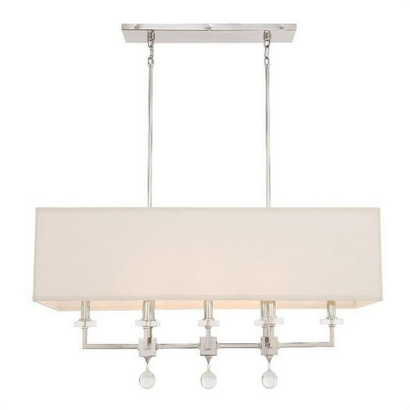 Eight Light Linear Chandelier in Classic Style 38 inches Wide By 17.5 inches High-Polished Nickel Finish Bailey Street Home 49-Bel-2757205