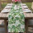 thumbnail image 4 of Tropical Palm Leaves Table Runner 70 Inches, Green Monstera Leaf Plants Summer Beige Bed Runner Dresser Scarves Tabletop for Indoor Outdoor Parties/Ceremony/Banquet, 13" x 70", 4 of 9