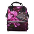 thumbnail image 1 of Fotbe Pink Blossoms Butterfly Mochila Maternidad - Lona de Sarga Impermeable, Mochila de Pañales de Gran Capacidad con Múltiples Bolsillos y Correas Ajustables, 1 of 6