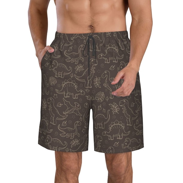 Fotbe Dinosaur Trajes de Baño Estampados para Hombre, Shorts de Verano de Secado Rápido, Ropa de Playa, Bañadores-Medium