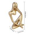 thumbnail image 4 of Golden Abstract Character Thinker Natural Resin Sculpture Statue Art Lovers Living Room Table Sculptures 1Pc, 4 of 5