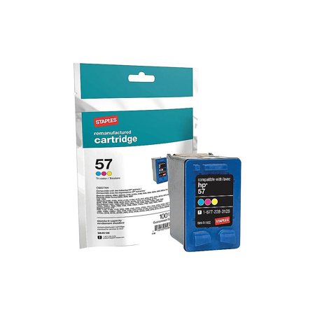 Staples Remanufactured Ink Cartridge Replacement for HP 57 (Tri-color)