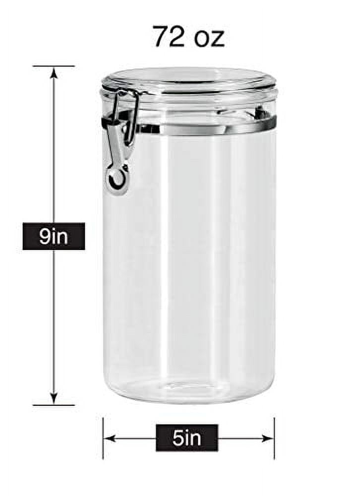 Acopa 72 oz. Clear Stackable Square Glass Jar