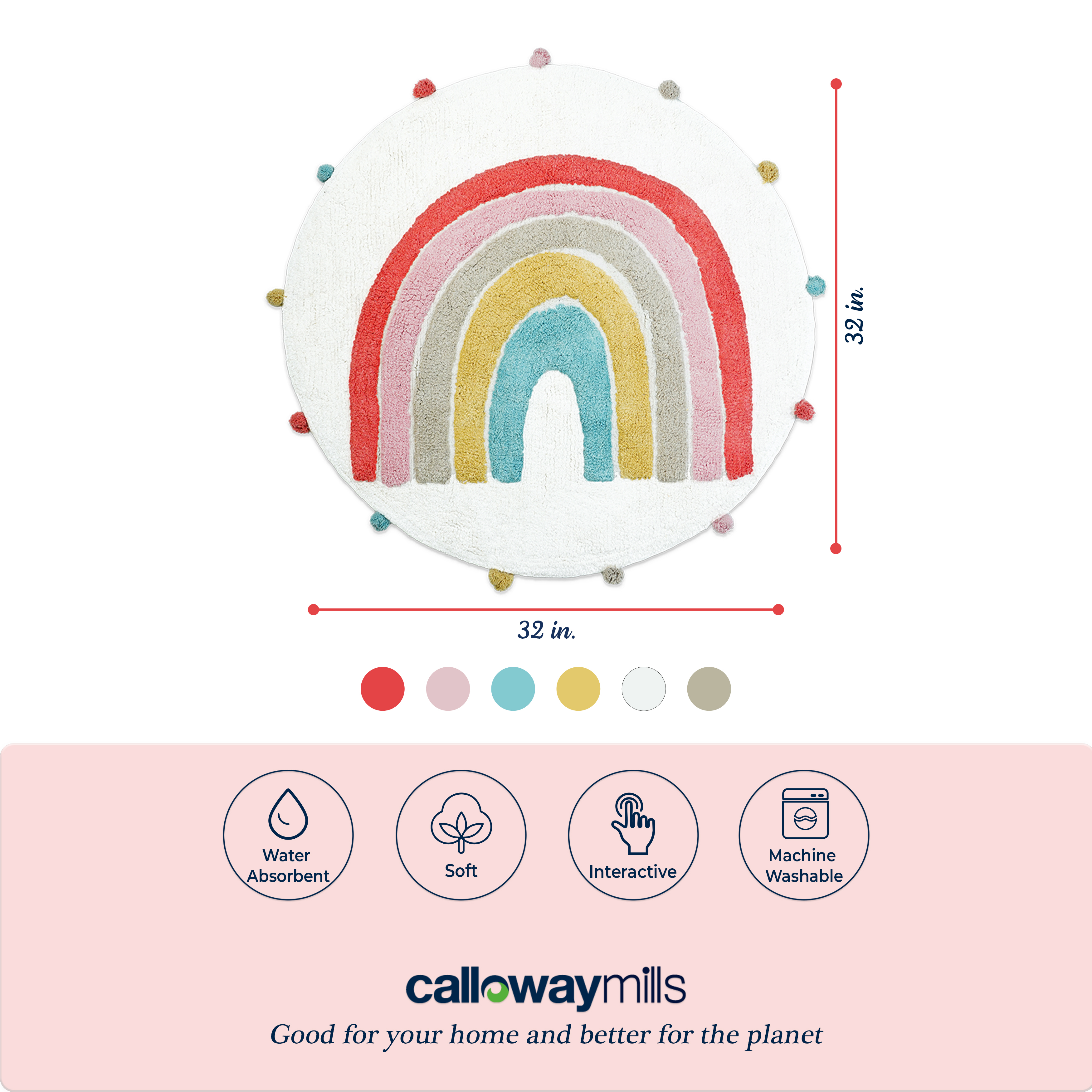 Calloway Mills 1141332 Round Rainbow 32"
