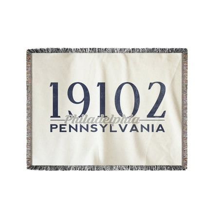 Philadelphia, Pennsylvania - 19102 Zip Code (Blue) - Lantern Press Artwork (60x80 Woven Chenille Yarn