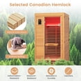 thumbnail image 5 of Costway 1 Person Far Infrared Wooden Sauna Room with Bluetooth Speakers, 9 Carbon Heaters, 5 of 6