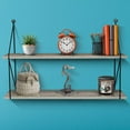 thumbnail image 5 of Sorbus Floating Shelf with Metal Brackets, 24"L x 6" W x 16" H Wall Mounted Rustic Wood Wall Storage, 5 of 8