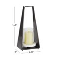 thumbnail image 3 of DecMode Black Aluminum Decorative Candle Lantern, 3 of 8
