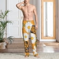 thumbnail image 3 of Cauagu White Floral and Butterflies Mens Pajama Pants Sleep & Lounge Pants,PJ Bottoms with Pockets-Small, 3 of 7