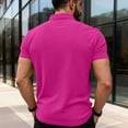 thumbnail image 4 of Kixjoy Golf Shirts for Men Short Sleeve Big and Tall Cotton T Shirts Collared Casual Golf Shirts Classic Trendy Soft T-Shirts, Hot Pink S, 4 of 5