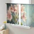 thumbnail image 3 of Sheer Curtains 45 inches Long, Watercolor Plant Fowers Light Filtering Sheer Window Curtains Rod Pocket Voile Drapes for Bedroom Living Room, 52"W x 45"L 2 Panels, 3 of 7