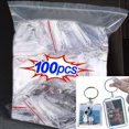 thumbnail image 2 of 5-100PCS Clear Acrylic Photo Frame Keychain Photo Insert Keyrings Blank Rectangle for Double-Sided Photos DIY Supplies, 2 of 5