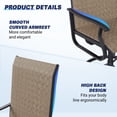 thumbnail image 5 of Techmilly Outdoor Dining Chairs , Patio Swivel Chairs Set of 2, Support 400lbs , Brown, 5 of 9