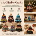 thumbnail image 5 of Layered Fabric Tree Ornament DIY Sewing Kit,DIY Quilted Christmas Tree Kit, Seasonal Patchwork Style, Handmade Craft With Buttons, Holiday Home Tabletop Decor, 5 of 6
