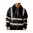 thumbnail image 3 of Genuiskids Workwear Hoodie Mens, Womens Hi Vis Visibility Safety Work Hooded Sweatshirt Jumper Tops,Reflective Tape Band Pull Over Security Hoody Fleece Warm Safety Jacket Zip Up Pullover Work Wear, 3 of 4