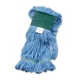 thumbnail image 3 of Boardwalk BWK502BLEA 5 in. Headband Super Loop Cotton/Synthetic Fiber Wet Mop Heads - Blue, Medium, 3 of 10