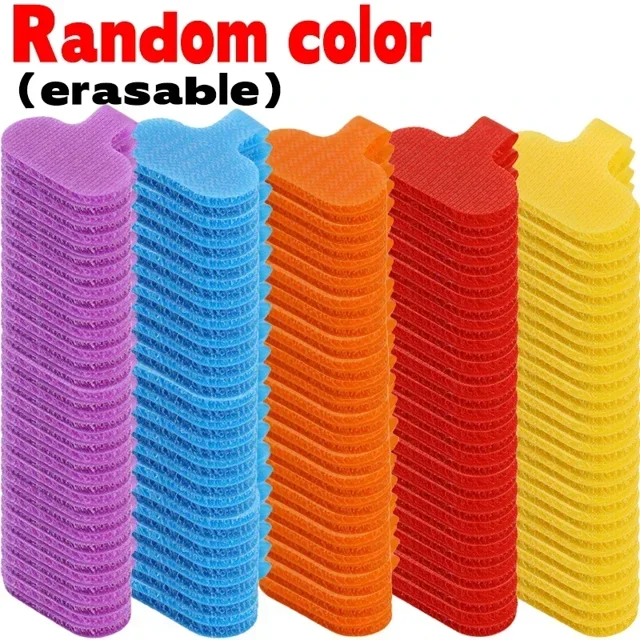 10/30 Pcs Étiquettes de Câble ColorAléatoire Attaches de Câble Réutilisables avec Étiquette à Écrire Étiquettes de Fil Identification Facile Effaçable 30 Pcs