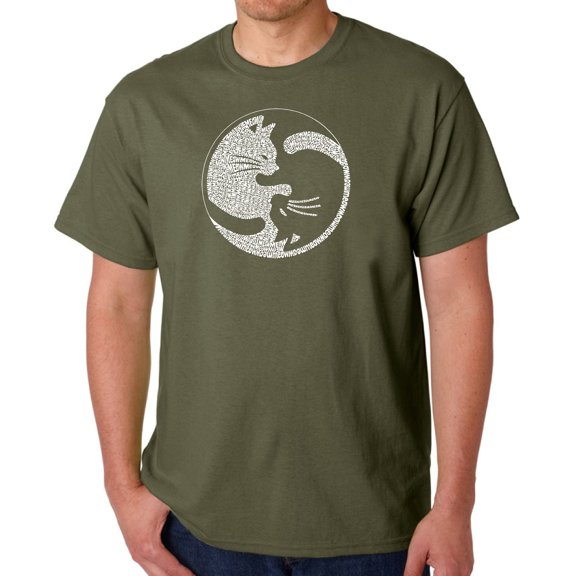 Men's Word Art T-shirt - Yin Yang Cat