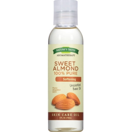 Nature's Truth 100% Pure Unscented Skin Care Base Oil, Sweet Almond 4 oz (Pack of 2)
