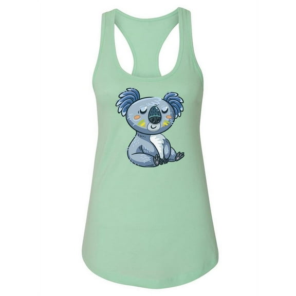 Happy Koala Racerback Tank Women -Image by Shutterstock, Female Medium
