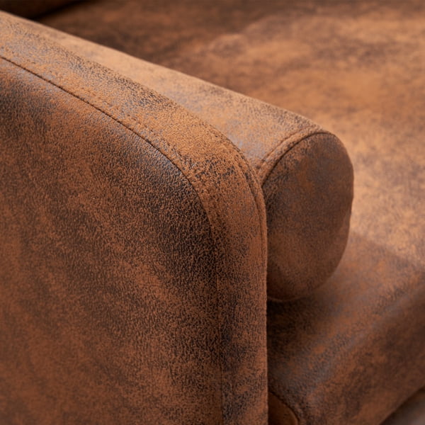 97*71*74cm 1.5 Seats Hot Stamping Cloth Surrounding Chair With Pillow Indoor Circle Chair Dark Brown