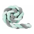 thumbnail image 1 of Protector de cuna 3M, cojín de serpiente, parachoques trenzado, terciopelo, protección para bebé, valla de tela anticolisión (blanco + gris + azul), 1 of 1