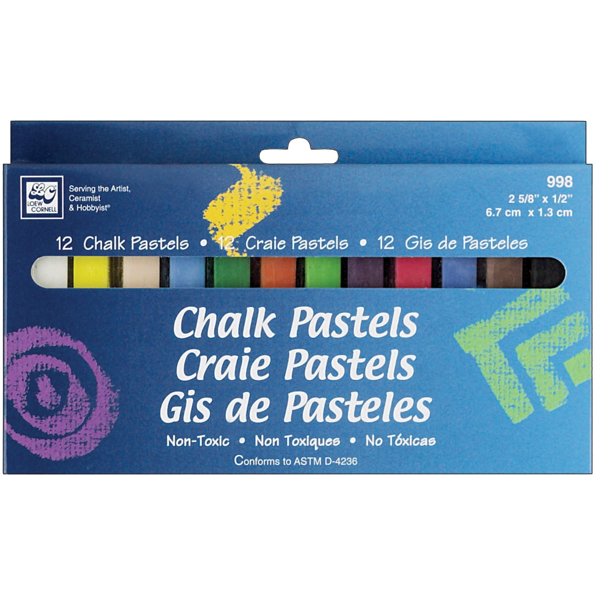 Chalk Pastels 12/PkgAssorted Colors