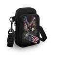 thumbnail image 3 of HELLHERO American Flag with Zipper Small Crossbody Purse for Outdoor Travel, 3 of 7