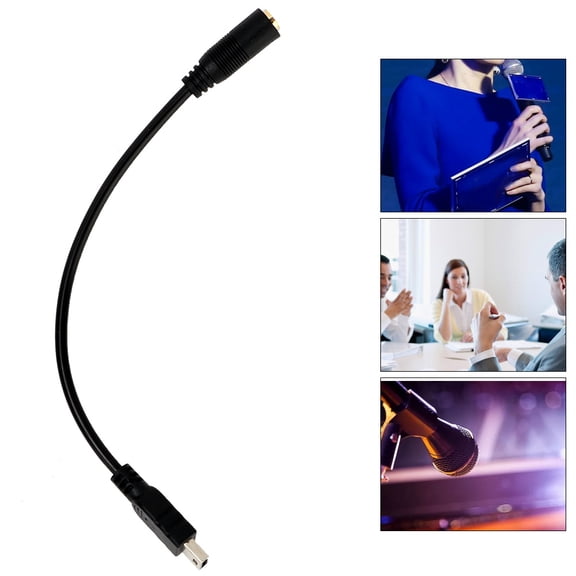 EOTVIA Mini USB to 3.5mm Three Pole Audio Jack Microphone Adapter Cable for Camera