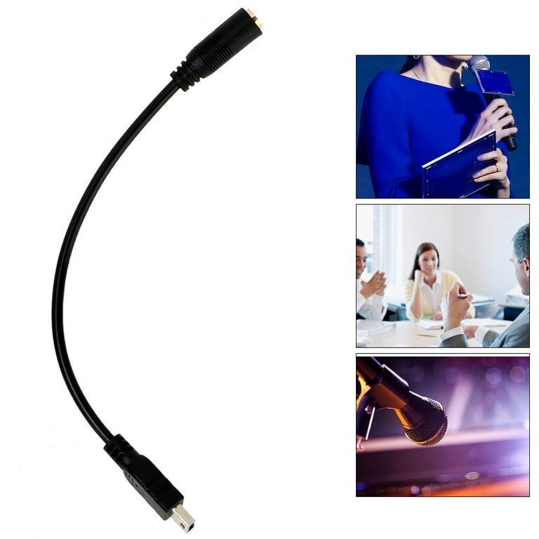 Kritne Mini Adapter Cable,Mini USB to 3.5mm Three Pole Audio Jack  Microphone Adapter Cable for Camera