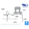 Bariatric Sliding Bath Transfer Bench (55211) Regular (Base Length