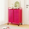 Costway 20 Drawers Rolling Storage Cart Art Craft Organizer on Wheels