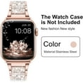 thumbnail image 4 of LGSY Apple Watch Band 38mm 40mm 41mm Series 8 7 6 5 4 3 2 1 SE Women Bling Diamond Replacement Bracelet Strap Jewelry Replacement Metal Wristband, 4 of 8