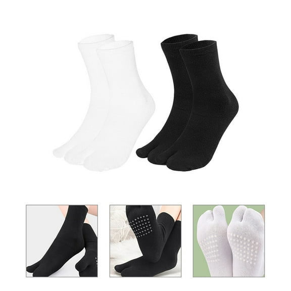 PAMINGONO Running Socks Men Toe Socks Anti Skid Cotton 2 Pairs