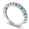 thumbnail image 2 of 0.98 ctw Wedding Band for Women - 18K White Gold Blue Moissanite Stackable Eternity Ring, 2 of 6