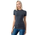 thumbnail image 5 of Simply Fashion Basic Crewneck Short Sleeve T-Shirts - Stretch Cotton Spandex,Charcoal,Small, 5 of 5